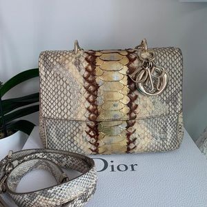 DIOR Bag Exotic 🐍 CHRISTIAN DIOR Metallic”Be Dior” Python Medium Bag